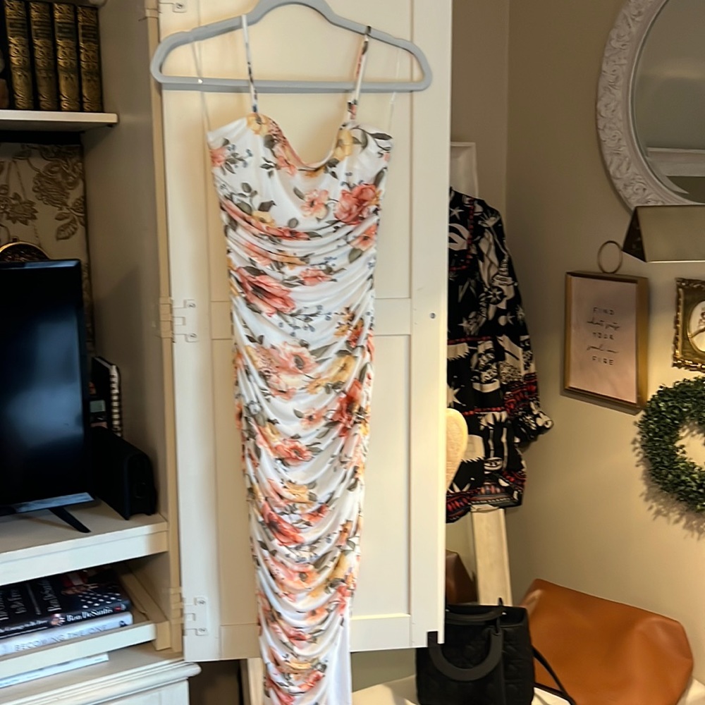 Women’s Floral Mesh Body Con long dress